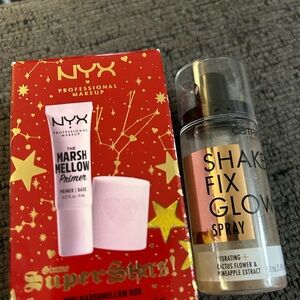 NEW NYX MARSHMALLOW primer & blender & Catrice Shake Fix Glow Spray bundle